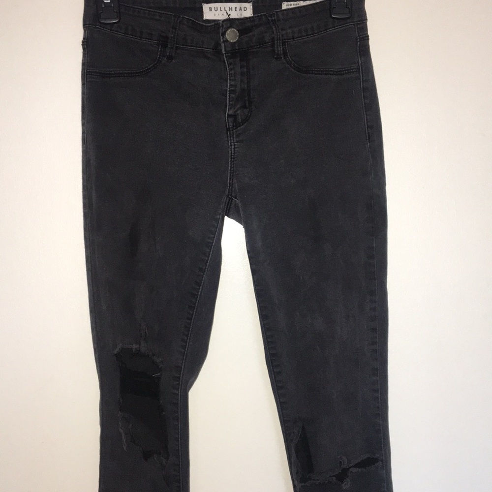 Black high rise ripped jeans